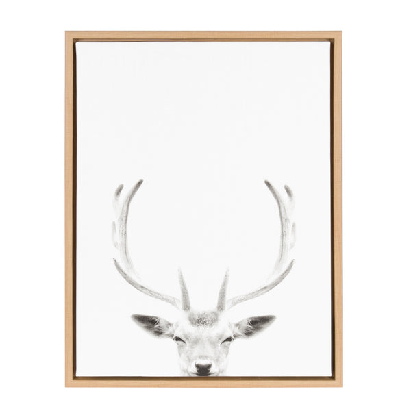 kate & laurel Sylvie Deer Portrait Framed Canvas by Simon Te Tai