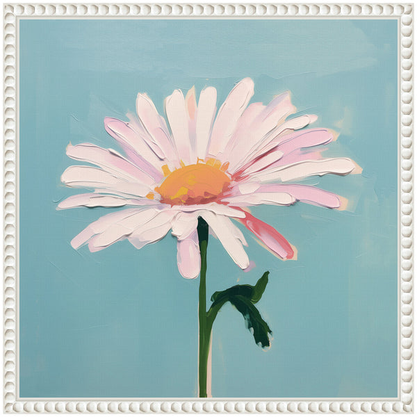 Kate & Laurel Sylvie Delicate Daisy 1 Teal Framed Canvas By The Creative Bunch Studio