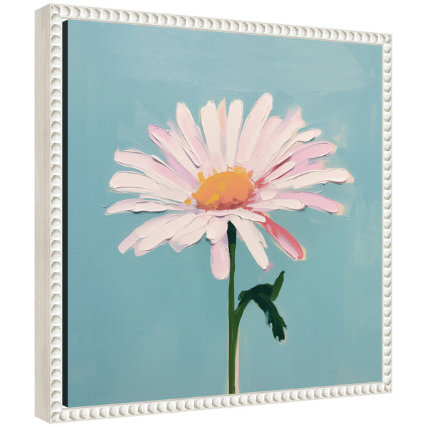 kate & laurel Sylvie Delicate Daisy 1 Teal Framed Canvas by The Creative Bunch Studio