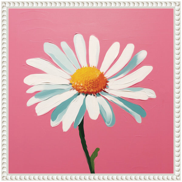 Kate & Laurel Sylvie Delicate Daisy 2 Pink Framed Canvas By The Creative Bunch Studio
