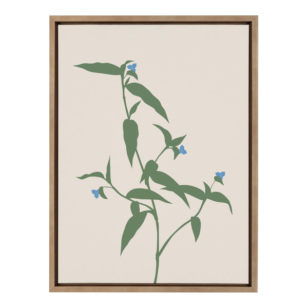 Kate & Laurel Sylvie Delicate Illustrated Blue Wildflowers Framed Canvas By The Creative Bunch Studio