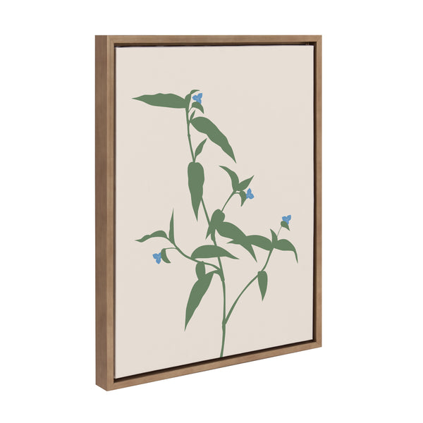 kate & laurel Sylvie Delicate Illustrated Blue Wildflowers Framed Canvas by The Creative Bunch Studio