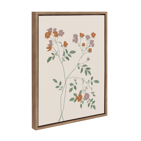 Kate & Laurel Sylvie Delicate Illustrated Red And Purple Wildflowers Framed Canvas By The Creative Bunch Studio