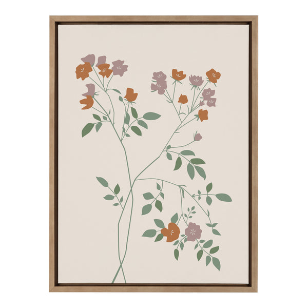 Kate & Laurel Sylvie Delicate Illustrated Red And Purple Wildflowers Framed Canvas By The Creative Bunch Studio
