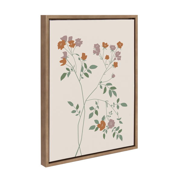 kate & laurel Sylvie Delicate Illustrated Red and Purple Wildflowers Framed Canvas by The Creative Bunch Studio