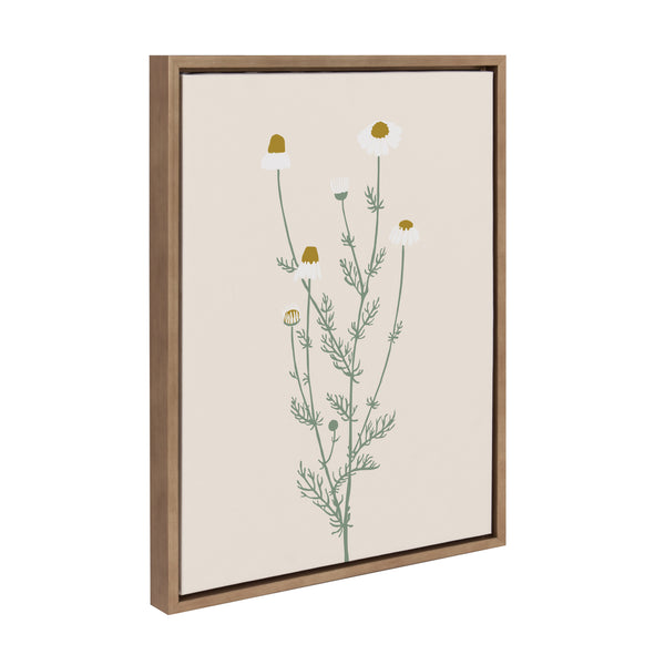 Kate & Laurel Sylvie Delicate Illustrated White Wildflowers Framed Canvas By The Creative Bunch Studio