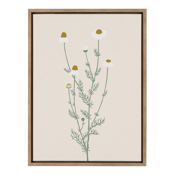Kate & Laurel Sylvie Delicate Illustrated White Wildflowers Framed Canvas By The Creative Bunch Studio