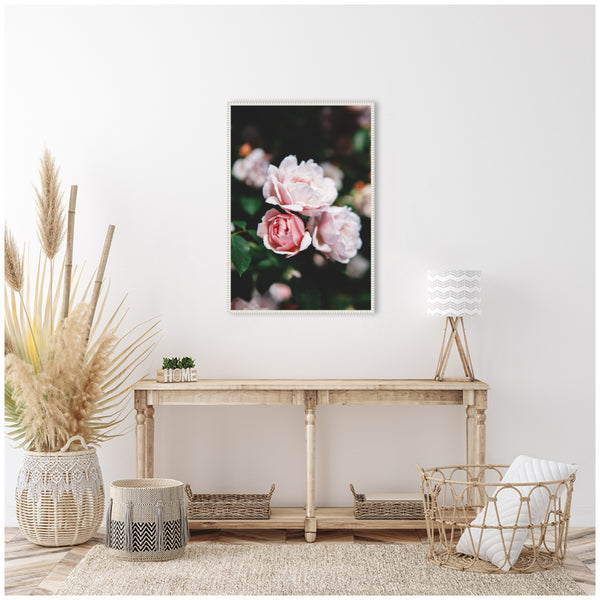Kate & Laurel Sylvie Delicate Light Pink Rose Floral Framed Canvas By Patricia Hasz Of Patricia Rae Photography