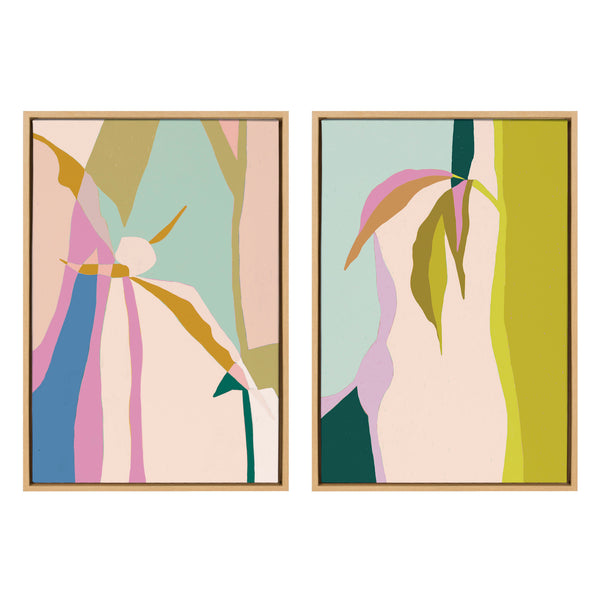 kate & laurel Sylvie Delight in the Moment 1 and 2 Framed Canvas by Alicia Schultz