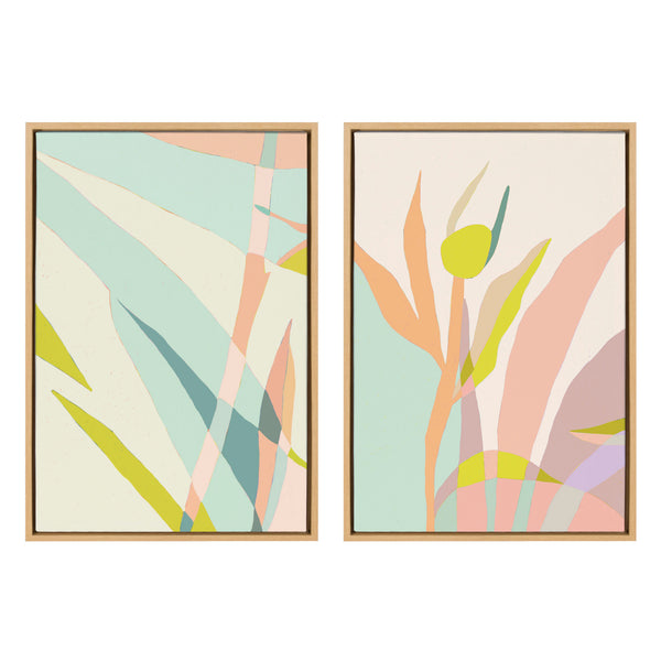 kate & laurel Sylvie Delight in the Moment 3 and 4 Framed Canvas by Alicia Schultz