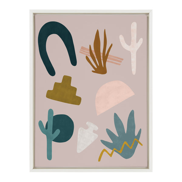 Kate & Laurel Sylvie Desert Shapes Framed Canvas By Sarah Eisenlohr