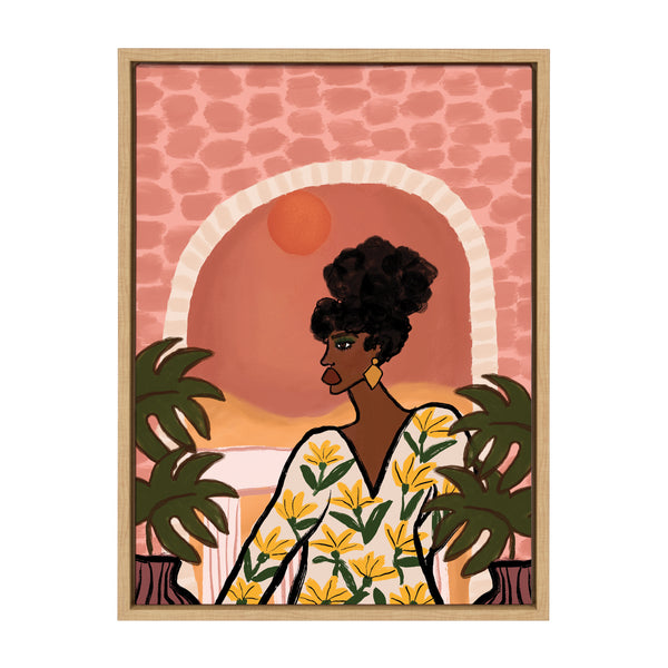 Kate & Laurel Sylvie Desert Wanderer Lady Framed Canvas By Kendra Dandy Of Bouffants And Broken Hearts