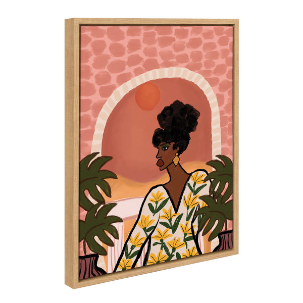 Kate & Laurel Sylvie Desert Wanderer Lady Framed Canvas By Kendra Dandy Of Bouffants And Broken Hearts