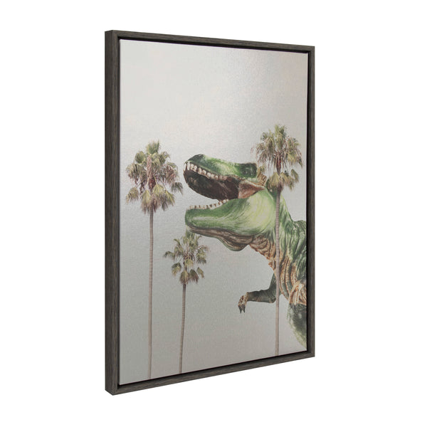 Kate & Laurel Sylvie Dinosaur Framed Canvas By July Art Prints