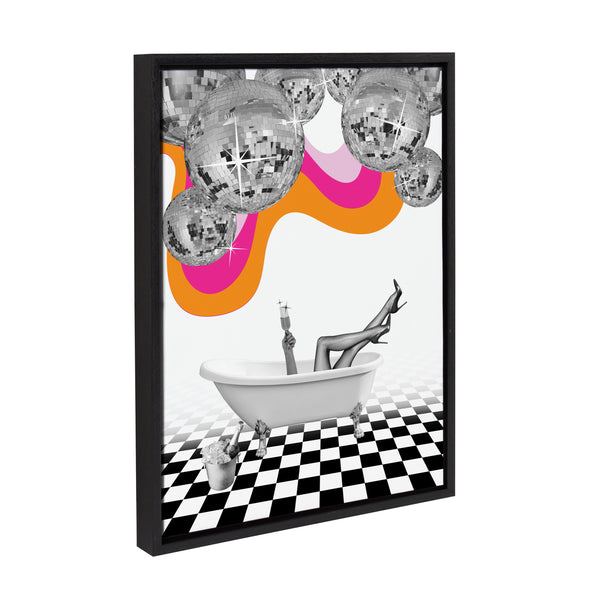 Kate & Laurel Sylvie Disco Bathtub Framed Canvas By Honey Island Studio