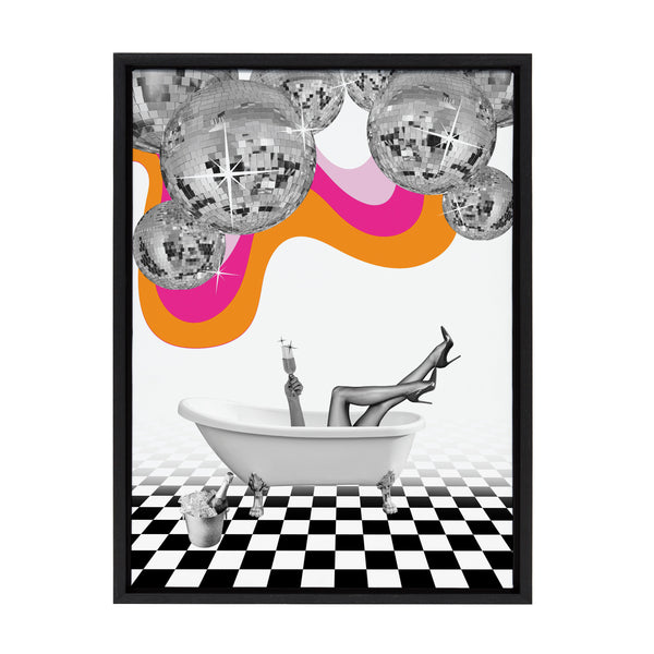 Kate & Laurel Sylvie Disco Bathtub Framed Canvas By Honey Island Studio