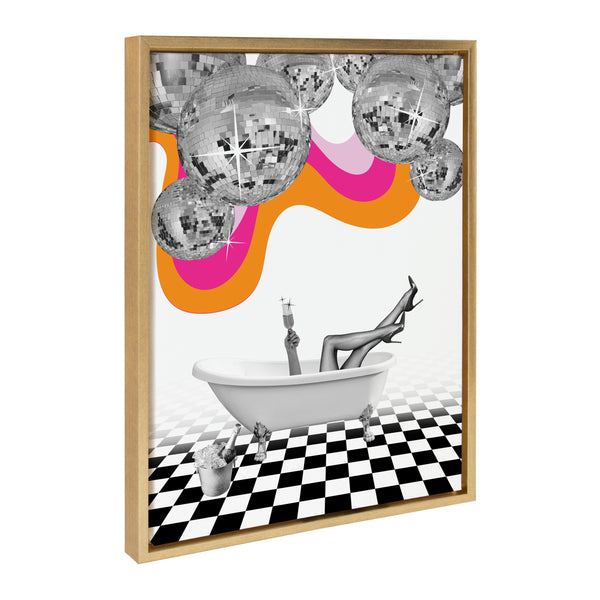kate & laurel Sylvie Disco Bathtub Framed Canvas by Honey Island Studio
