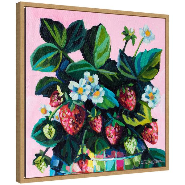 kate & laurel Sylvie Disco Berries Framed Canvas by Rachel Christopoulos