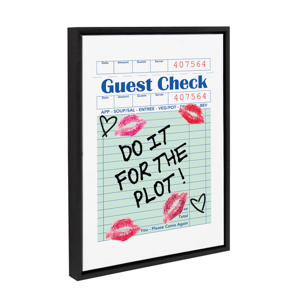 Kate & Laurel Sylvie Do It For The Plot Guest Check Framed Canvas By Alli Standefer