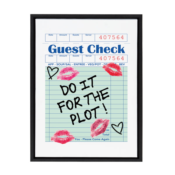Kate & Laurel Sylvie Do It For The Plot Guest Check Framed Canvas By Alli Standefer