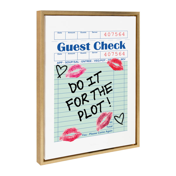 kate & laurel Sylvie Do It For The Plot Guest Check Framed Canvas by Alli Standefer