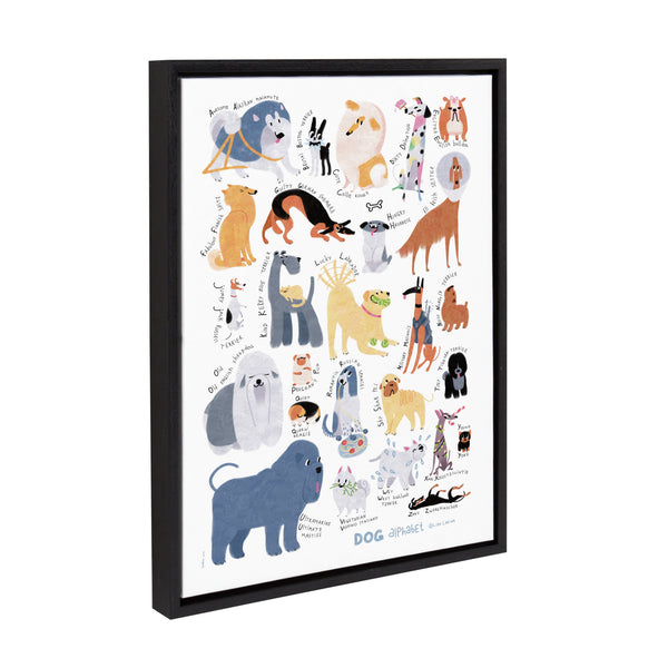 Kate & Laurel Sylvie Dog Alphabet Framed Canvas By Lida Larina