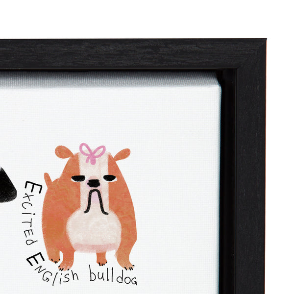 Kate & Laurel Sylvie Dog Alphabet Framed Canvas By Lida Larina