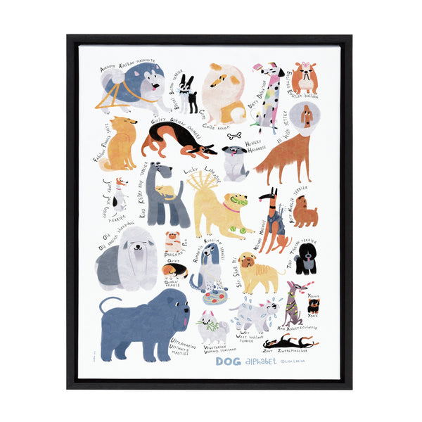 kate & laurel Sylvie Dog Alphabet Framed Canvas by Lida Larina
