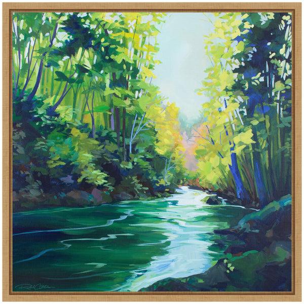 Kate & Laurel Sylvie Downstream Framed Canvas By Rachel Christopoulos