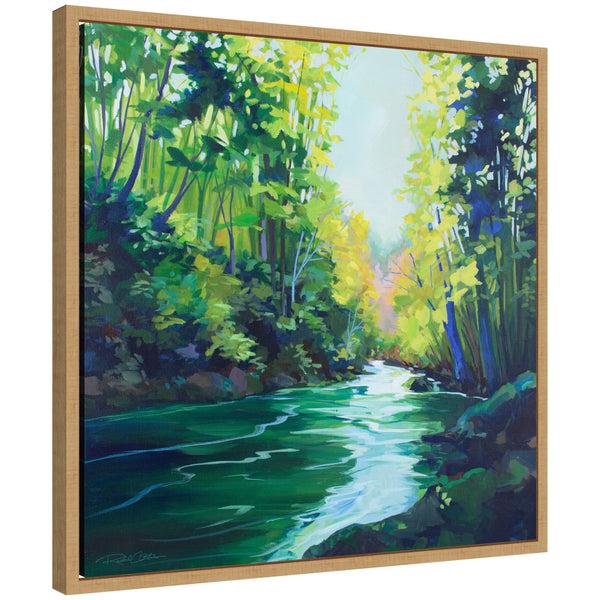 kate & laurel Sylvie Downstream Framed Canvas by Rachel Christopoulos