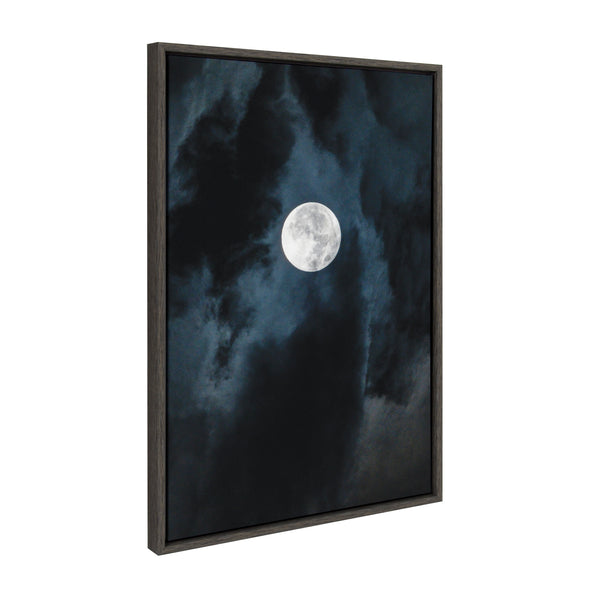 kate & laurel Sylvie Driftless Moon Framed Canvas by Pete Olsen