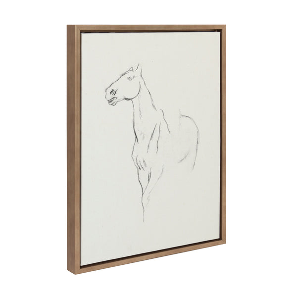 Kate & Laurel Sylvie Edgar Degas Horse Turned Three Quarters 1880 BW Framed Canvas By The Art Institute Of Chicago