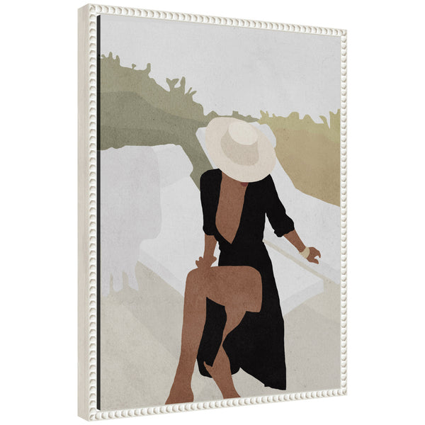 kate & laurel Sylvie Elegant Woman in Hat Framed Canvas by July Art Prints