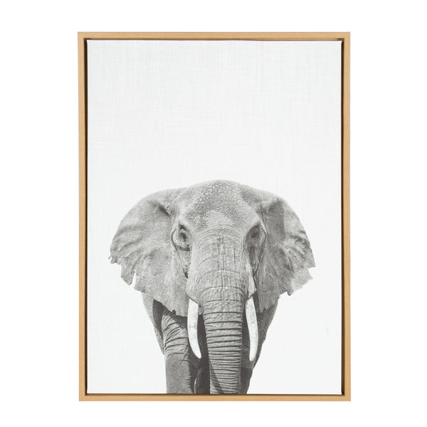 Kate & Laurel Sylvie Elephant Framed Canvas By Simon Te Of Tai Prints