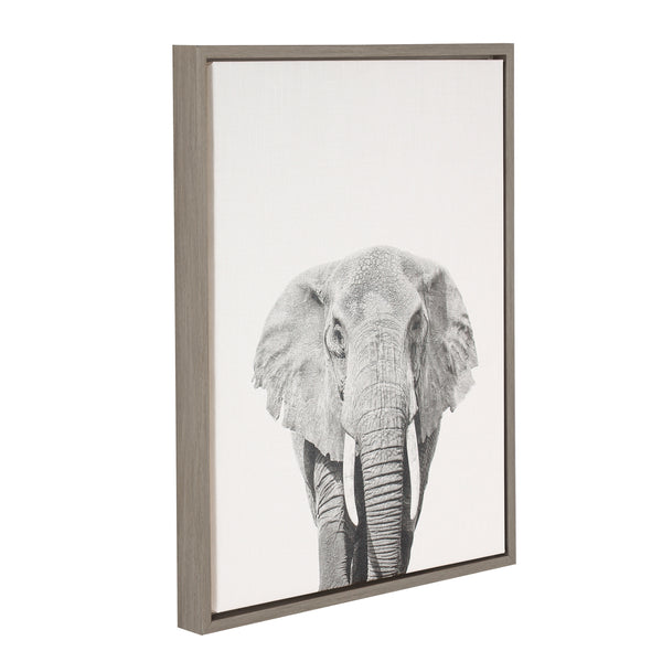 Kate & Laurel Sylvie Elephant Framed Canvas By Simon Te Of Tai Prints
