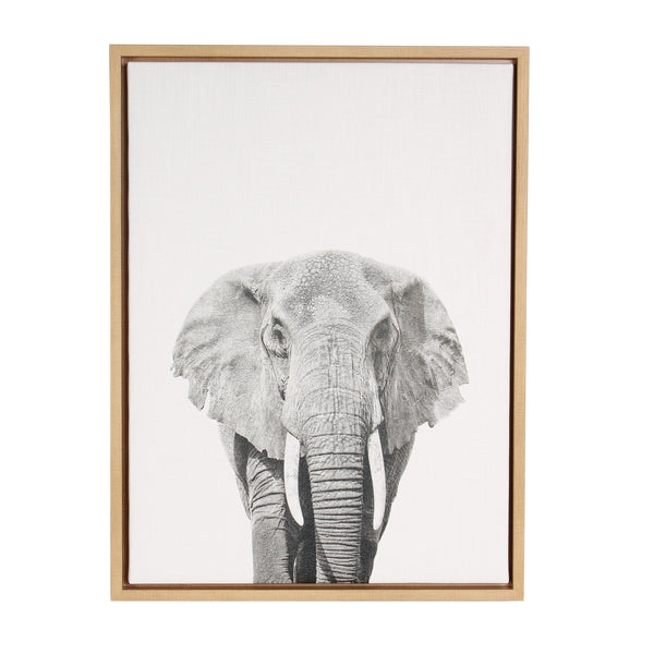 kate & laurel Sylvie Elephant Framed Canvas by Simon Te of Tai Prints