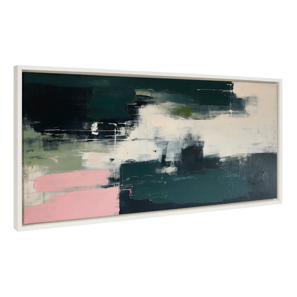 Kate & Laurel Sylvie Emerald Blush Framed Canvas By Amy Lighthall