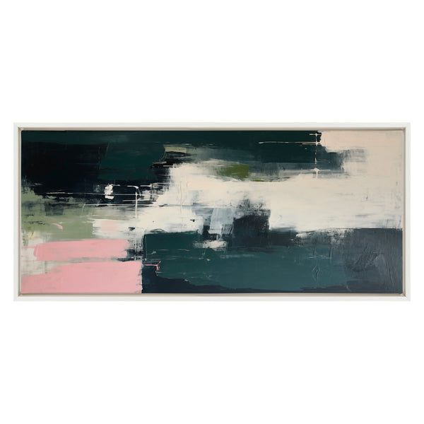 Kate & Laurel Sylvie Emerald Blush Framed Canvas By Amy Lighthall