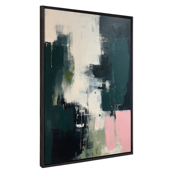 kate & laurel Sylvie Emerald Blush Framed Canvas by Amy Lighthall