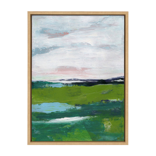 Kate & Laurel Sylvie Emerald Framed Canvas By Nikita Jariwala