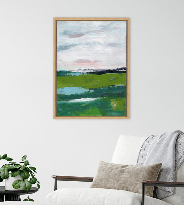 Kate & Laurel Sylvie Emerald Framed Canvas By Nikita Jariwala