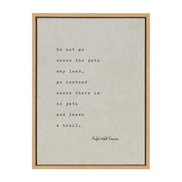 Kate & Laurel Sylvie Emerson Quote Framed Canvas By Saint And Sailor Studios