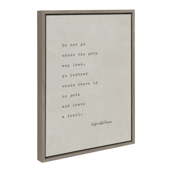Kate & Laurel Sylvie Emerson Quote Framed Canvas By Shawn St.Peter - Saint And Sailor Studios