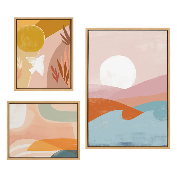 Kate & Laurel Sylvie Endless Summer Vertical Sunrise Dove And Sunrise Over Marrakesh Framed Canvas Art Set By Kate Aurelia Holloway
