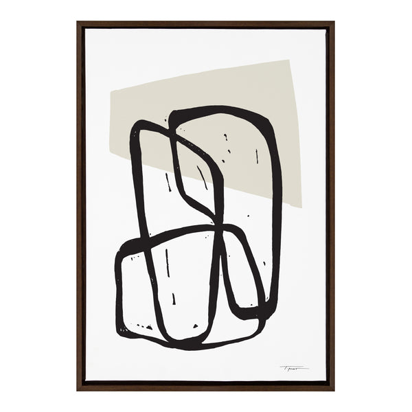 Kate & Laurel Sylvie Entangled Neutral Framed Canvas By Statement Goods