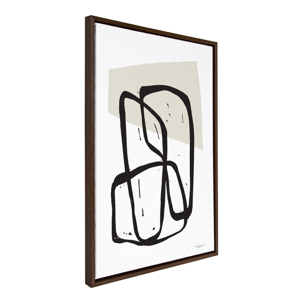 Kate & Laurel Sylvie Entangled Neutral Framed Canvas By Statement Goods