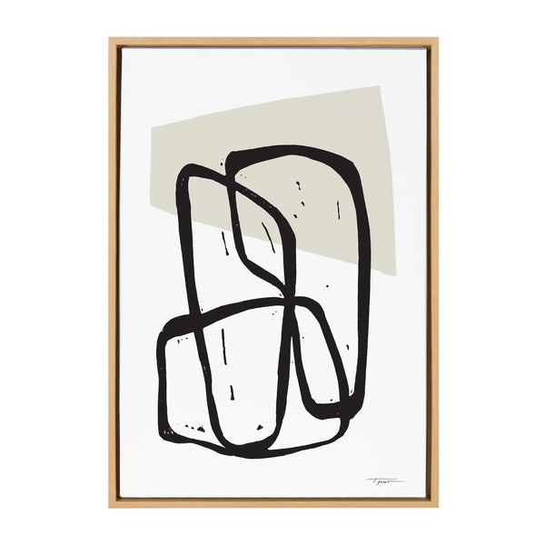 kate & laurel Sylvie Entangled Neutral Framed Canvas by Statement Goods