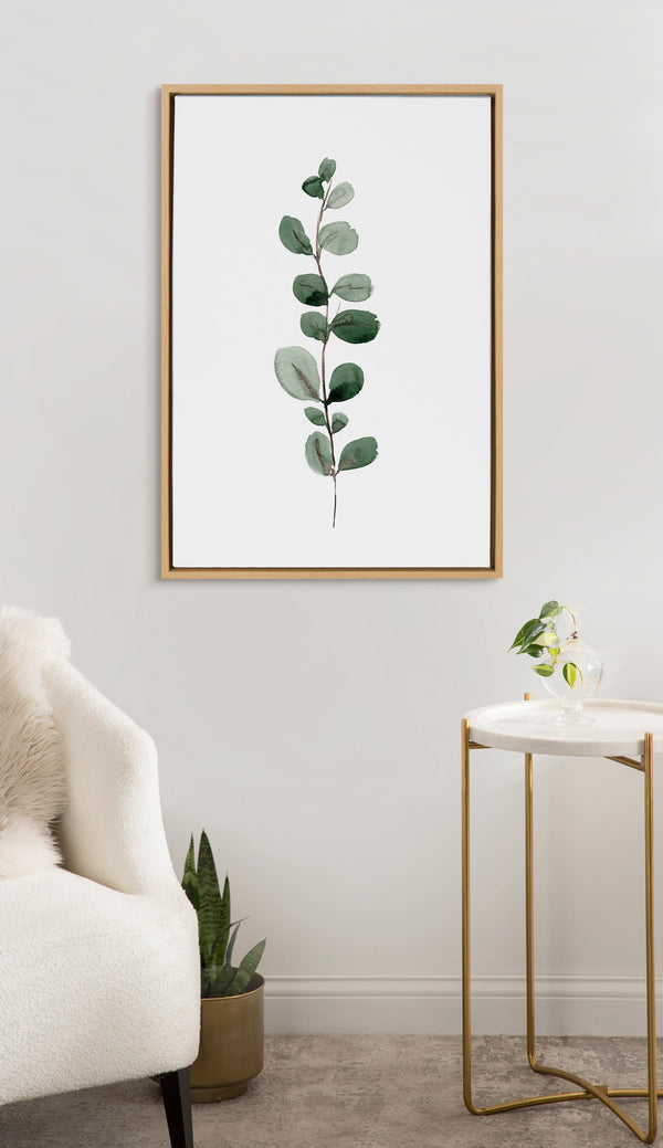 Kate & Laurel Sylvie Eucalyptus 1a Framed Canvas By Maja Mitrovic Of Makes My Day Happy