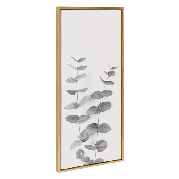 Kate & Laurel Sylvie Eucalyptus Botanical II Gray And Soft White Framed Canvas By The Creative Bunch Studio