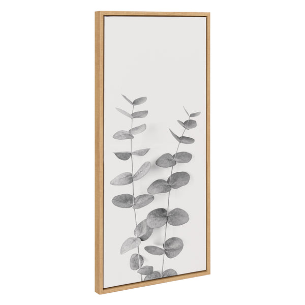 kate & laurel Sylvie Eucalyptus Botanical II Gray and Soft White Framed Canvas by The Creative Bunch Studio